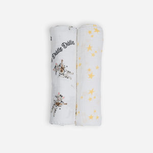 Deanie Organic Baby Cat and Stars Duo (Swaddles)