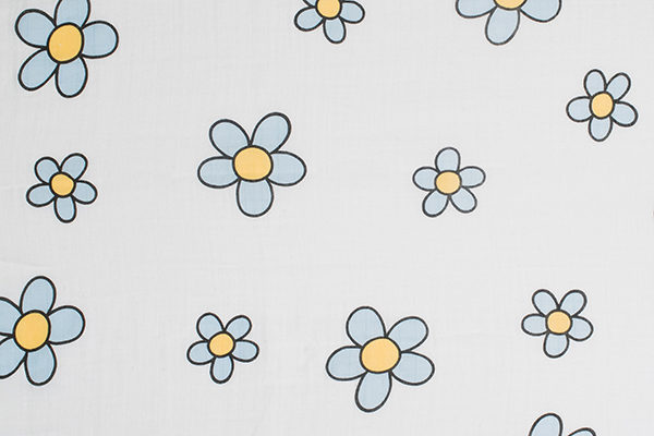 Flower Power I - Sky Blue and Orange Uno (Swaddle)