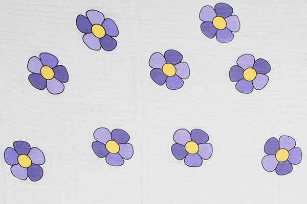 Flower Power I - Royal Purple and Yellow Uno (Swaddle)