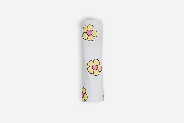 Flower Power I - Sunshine Yellow and Pink Uno (Swaddle)