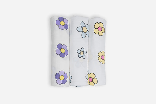 Deanie Organic Baby Flower Power Trio (Swaddles)