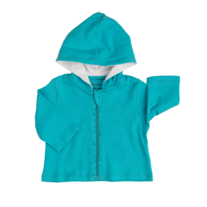 Deanie Organic Baby Teal Hoodie