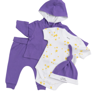 Deanie Organic Baby - Royal Purple Outfit (4 Pieces)