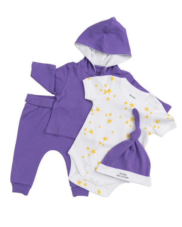 Deanie Organic Baby - Royal Purple Outfit (4 Pieces)