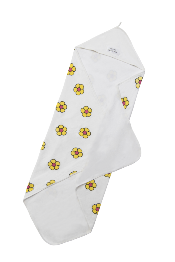 Flower Power Yellow Hooded Towel