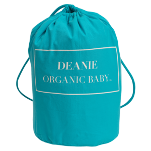 Deanie Organic Baby Teal Logo Layette Bag