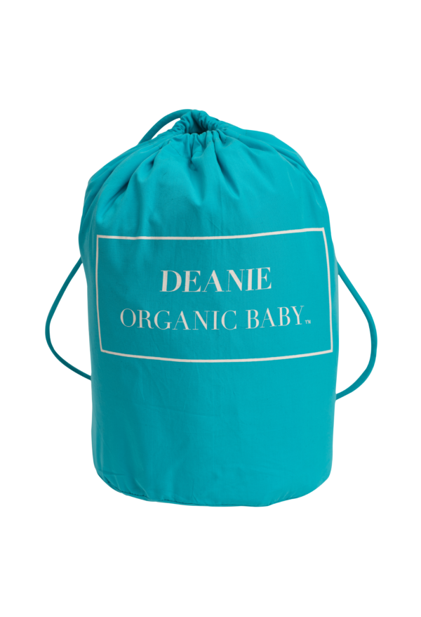 Deanie Organic Baby Teal Logo Layette Bag