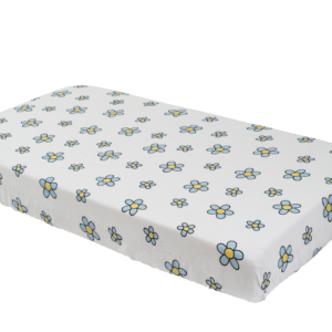 Blue Flower Crib Sheet