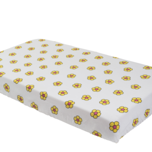 Flower Power Yellow Flower Crib Sheet