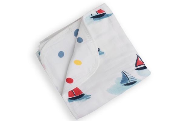 Deanie Organic Baby - Sailing Boats Blanket