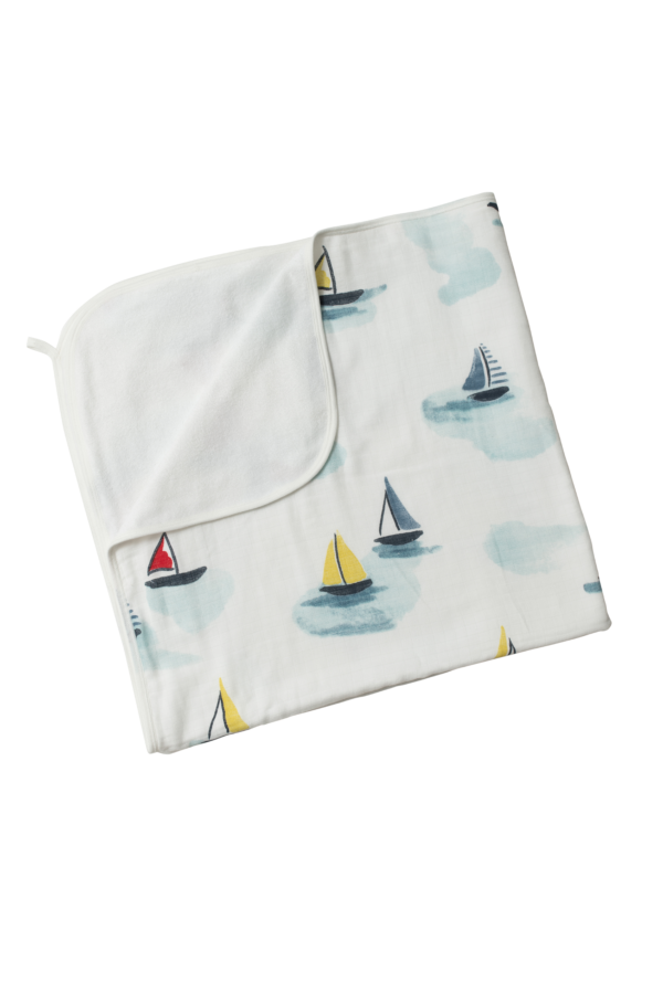 Sailing Boats on Watercolor Lake Towel