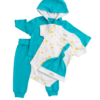 Deanie Organic Baby Teal Outfit (4 Pieces)