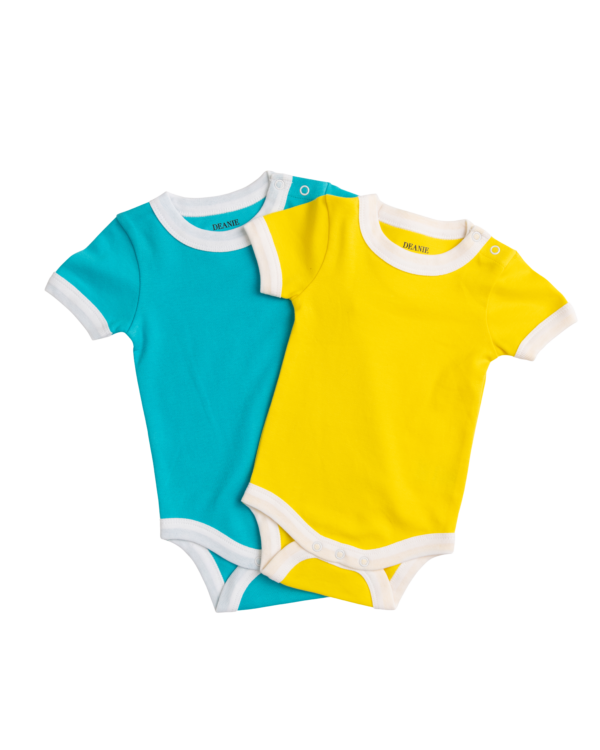 Sunshine Yellow and Teal Bodysuit (2 Pack)