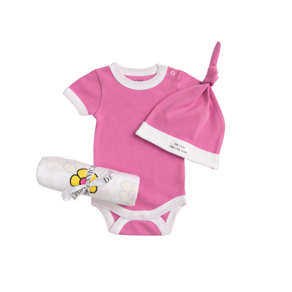 Deanie Organic Baby - Flower Power Pink Coming Home Set