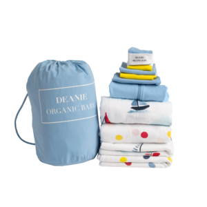 Sailing Boats on Watercolor Lake Medium Layette - Light Blue