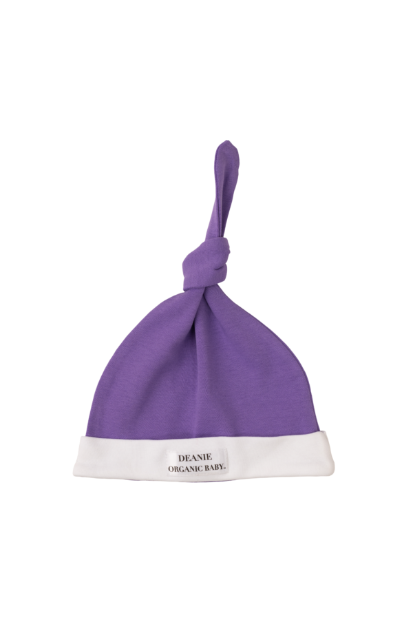 Royal Purple Logo Deanie Organic Baby Hat