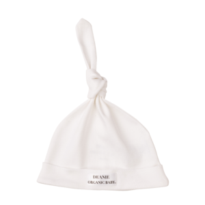 White Logo Deanie Organic Baby Hat