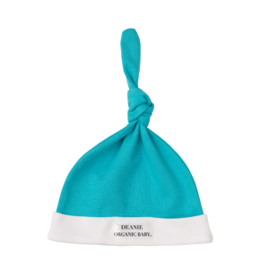 Teal Logo Deanie Organic Baby Hat